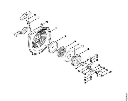 STIHL 1106-190-0600 Starterveer positie 5 technische tekening
