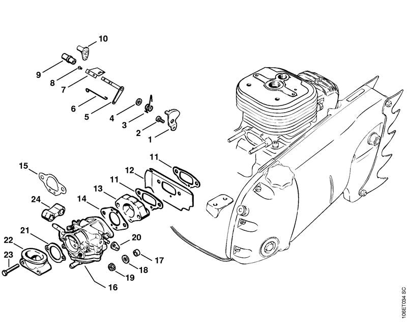 STIHL 1106-123-7600 Strip positie 20 technische tekening