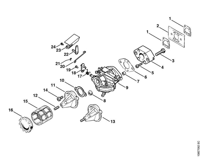 STIHL 1108-100-0600 Regelas positie 22 technische tekening