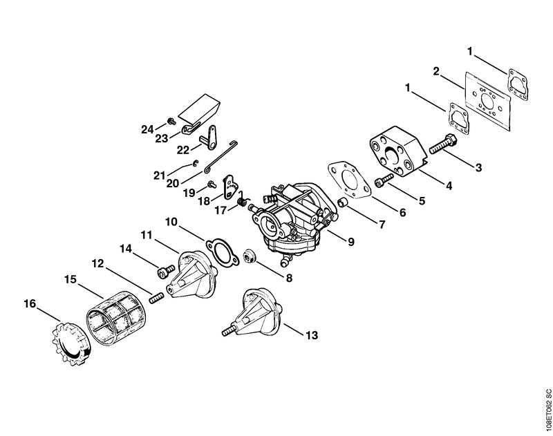 STIHL 1108-122-3200 Knieveer positie 17 technische tekening