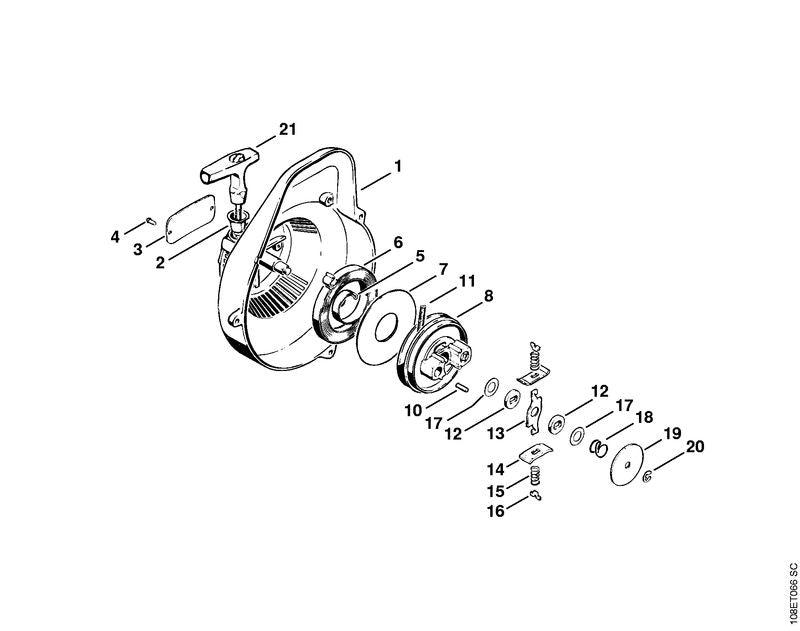 STIHL 1107-190-1000 Koordrol positie 8 technische tekening