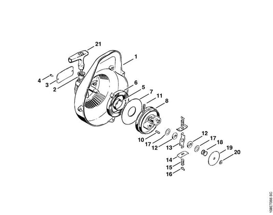 STIHL 1107-190-1000 Koordrol positie 8 technische tekening