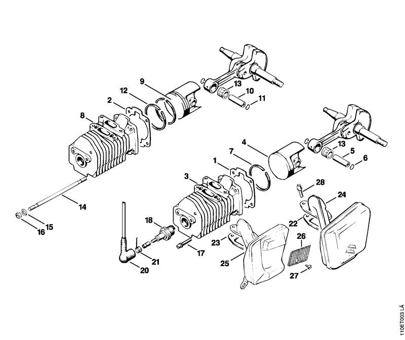 STIHL 1110-029-2300 Cilindervoetpakking positie 1 technische tekening