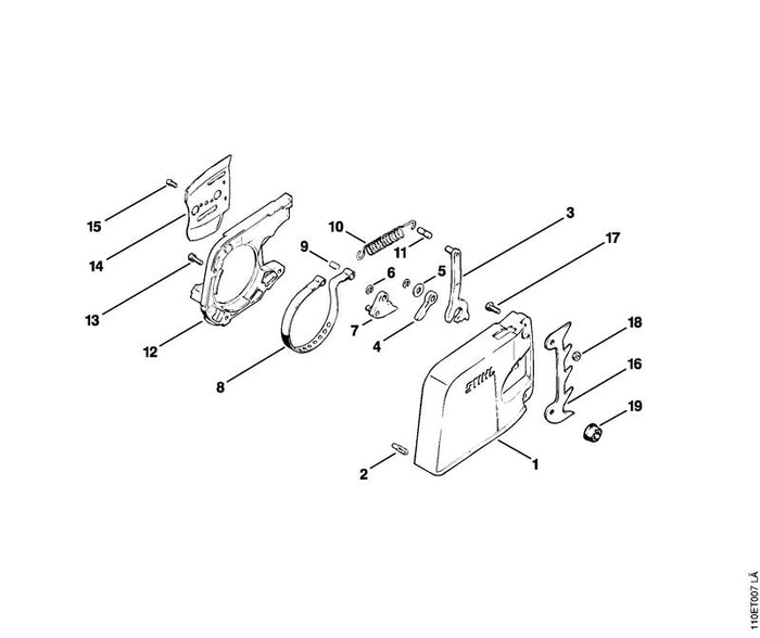 STIHL 9048-319-0650 Cilinderkopbout M4x10 positie 15 technische tekening