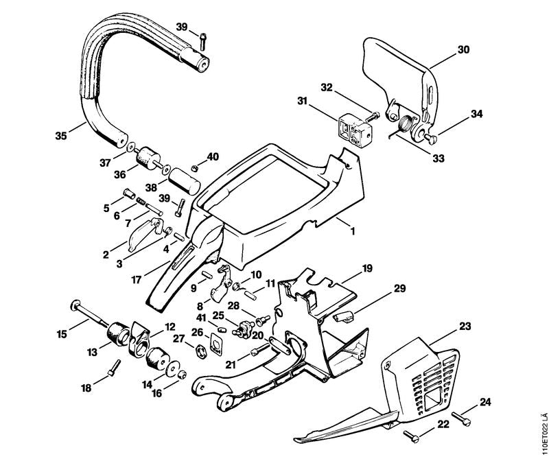 STIHL 1111-182-9300 Chokeknop positie 5 technische tekening