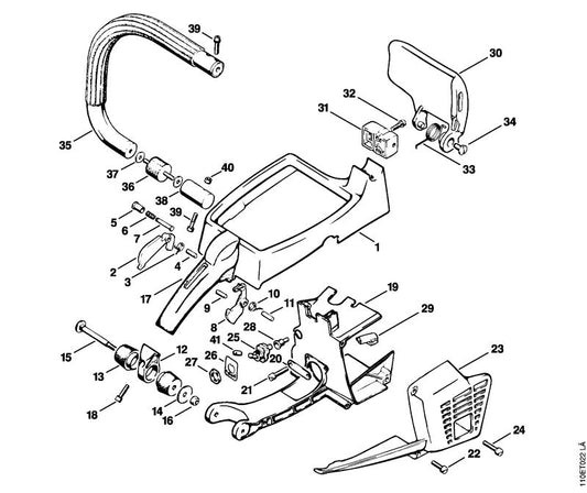 STIHL 1114-182-8900 Bout positie 7 technische tekening