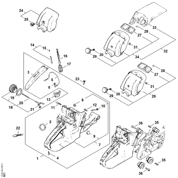 STIHL 1118-358-7700 Slang positie 16 technische tekening