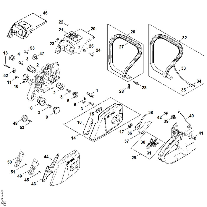 STIHL 1118-790-1701 Handgreep positie 26 technische tekening