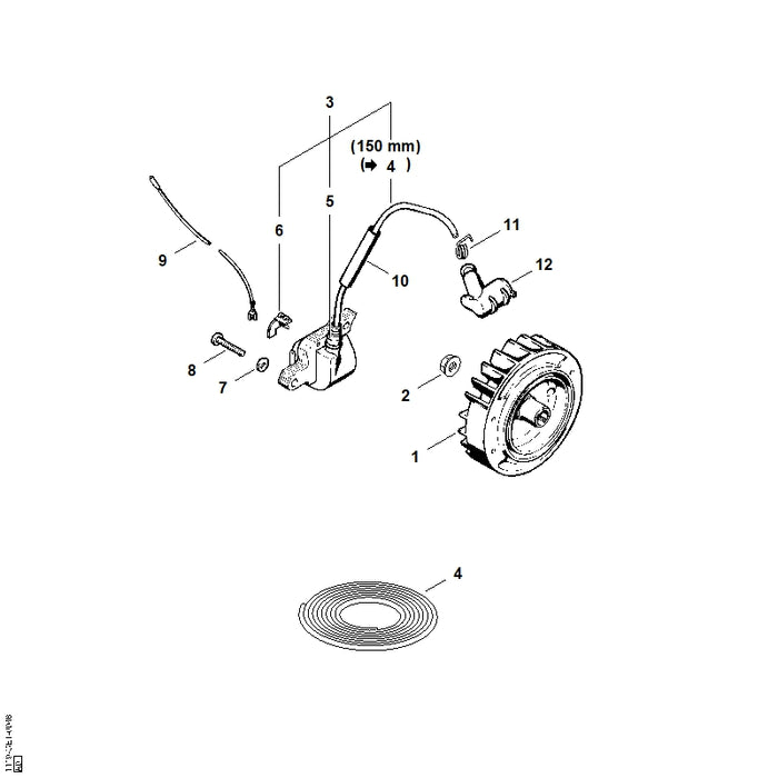 STIHL 1119-400-1206 Vliegwiel positie 1 technische tekening
