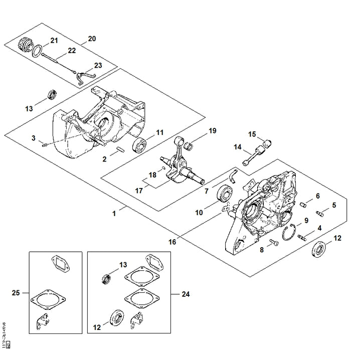 STIHL 1119-007-1050 Pakkingset positie 24 technische tekening