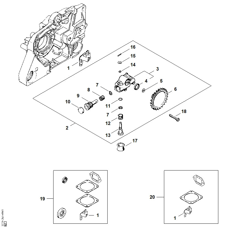 STIHL 0000-958-0406 Ring positie 5 technische tekening