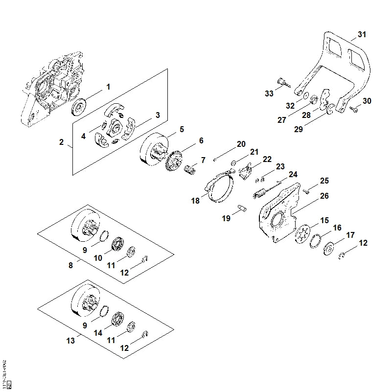 STIHL 1117-162-8906 Pakkingring positie 29 technische tekening