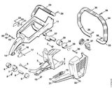 STIHL 4205-080-1600 Kap positie 1 technische tekening