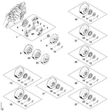 STIHL 1121-007-1035 Set ringkettingtandwiel 3/8" 7t positie 27 technische tekening