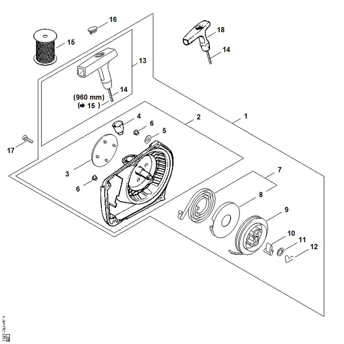 STIHL 1121-967-1507 Typeplaatje MS 260 positie 3 technische tekening