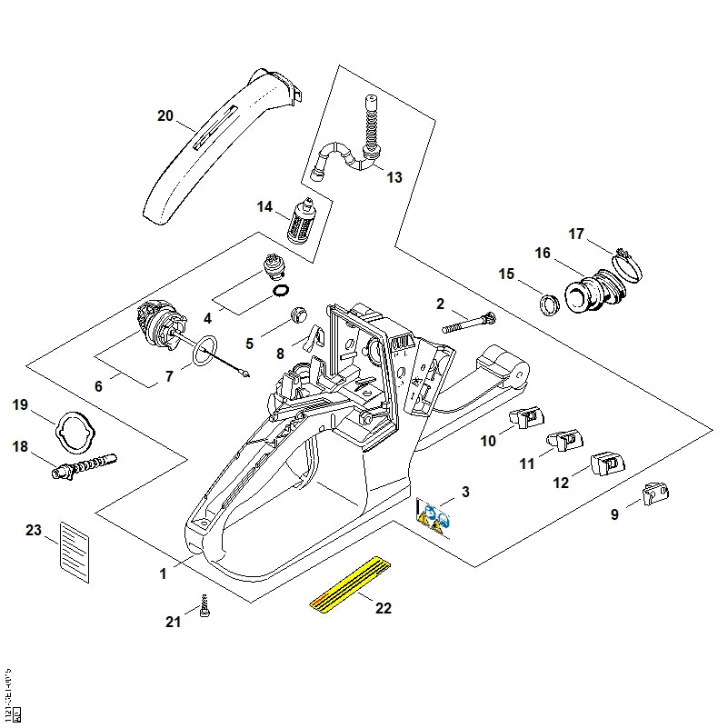 STIHL 1113-141-8600 Impulsslang positie 18 technische tekening