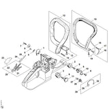 STIHL 1121-021-3800 Bevestigingsplaat positie 4 technische tekening