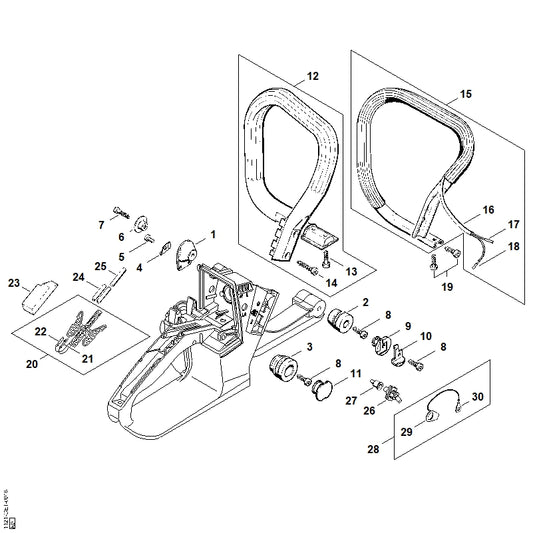 STIHL 1121-790-9901 AV-rubber positie 1 technische tekening