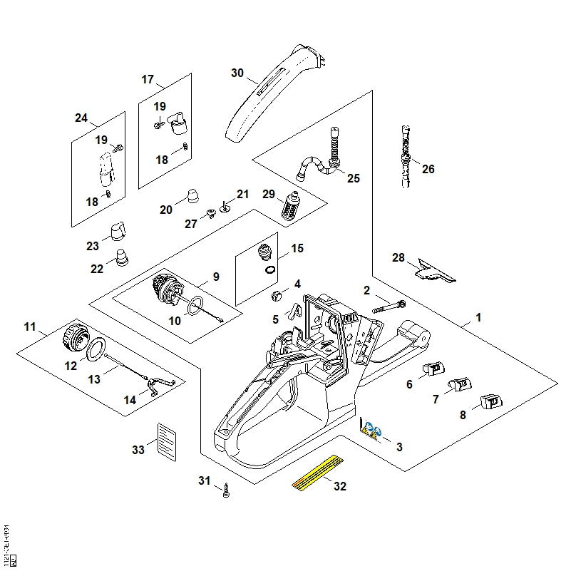 STIHL 1121-358-7705 Slang positie 26 technische tekening