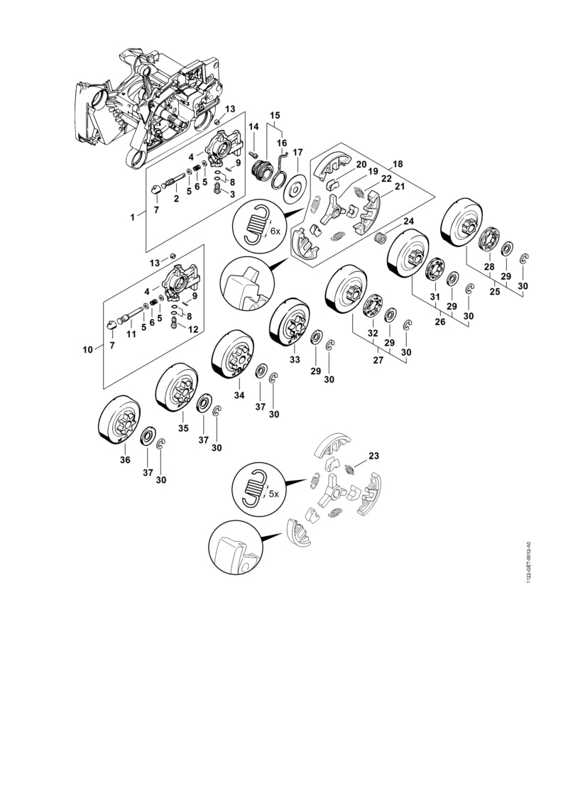 STIHL 9512-933-2382 Naaldkrans 10x16x13 positie 24 technische tekening