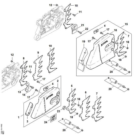 STIHL 1122-664-0505 Velkam positie 8 technische tekening