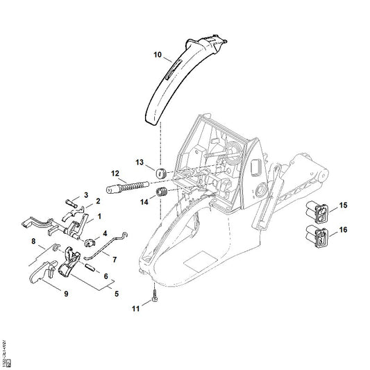 STIHL 1122-182-0700 Doorvoerrubber positie 14 technische tekening