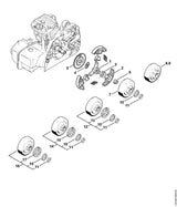 STIHL 1123-007-1030 Set ringkettingtandwiel  3/8" Picco 7t positie 12 technische tekening
