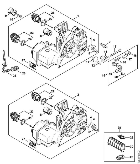 STIHL 1123-020-3034 Carter positie 2 technische tekening