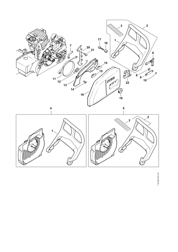 STIHL 1123-021-1100 Deksel positie 13 technische tekening