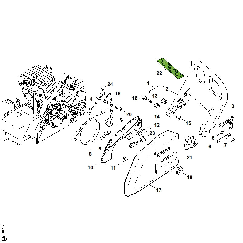 STIHL 1123-792-5505 Bus positie 14 technische tekening