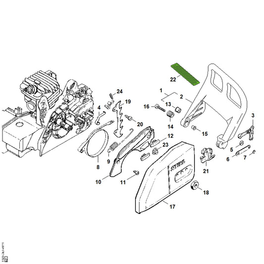 STIHL 1123-792-5505 Bus positie 14 technische tekening