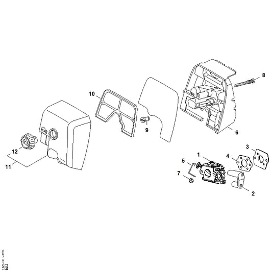 STIHL 1123-120-1601 Luchtfilter positie 10 technische tekening