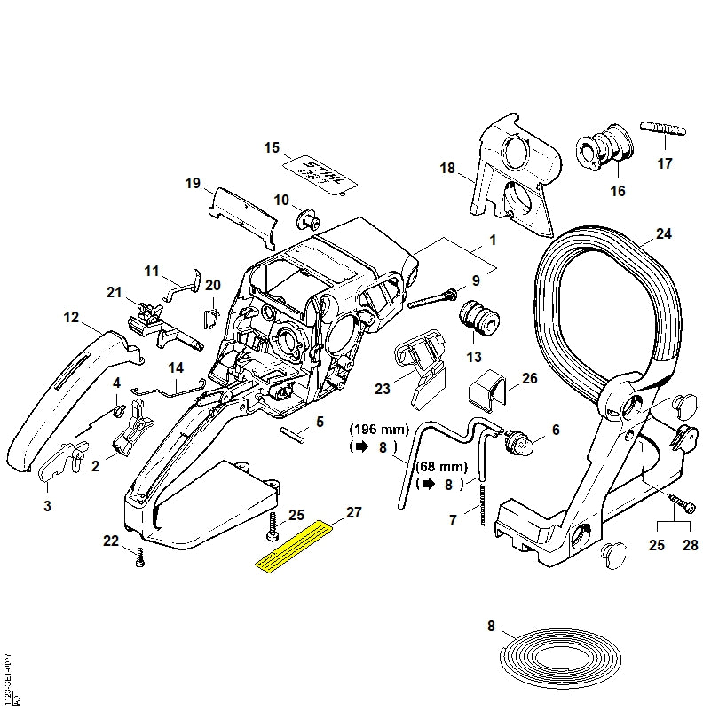 STIHL 1123-791-2806 AV-rubber positie 13 technische tekening
