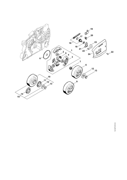 STIHL 1124-664-5300 Veerring positie 18 technische tekening