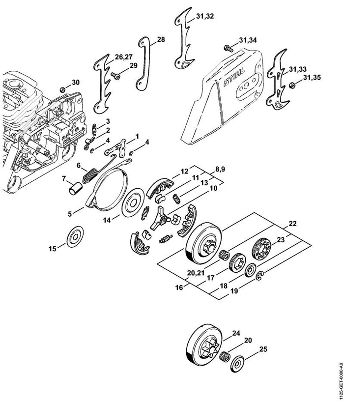 STIHL 0000-660-0800 Velkam positie 31 technische tekening