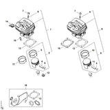 STIHL 1119-029-2301 Cilindervoetpakking 0,5 mm positie 13 technische tekening