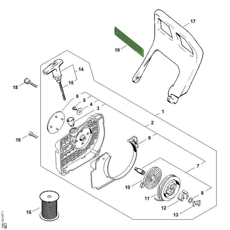 STIHL 0000-790-6103 Combibout positie 18 technische tekening