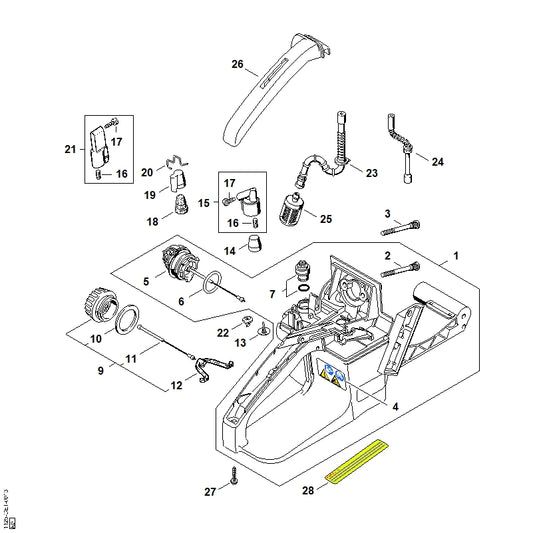 STIHL 1127-358-7703 Slang positie 23 technische tekening