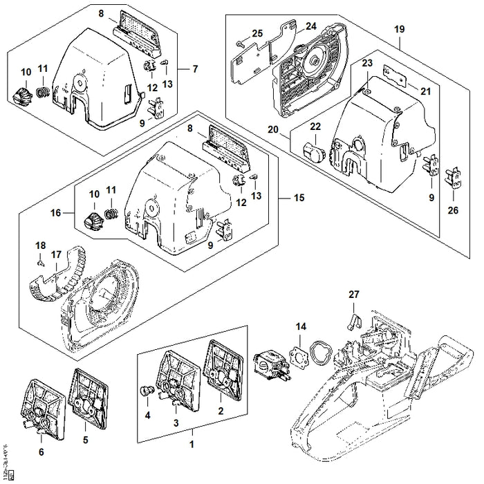 STIHL 1125-129-0500 Pakking positie 14 technische tekening