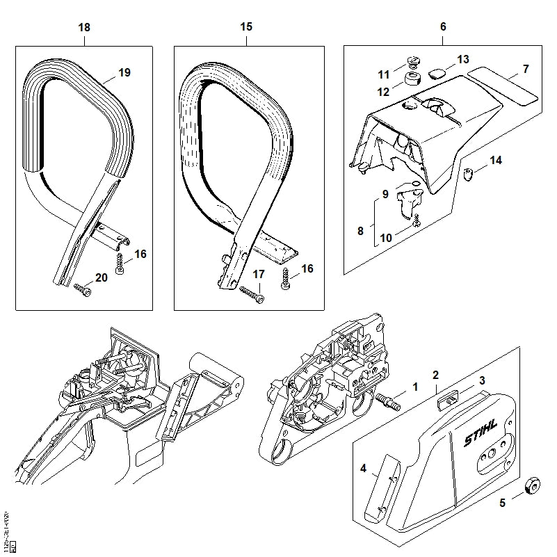 STIHL 1125-080-1620 Kap positie 6 technische tekening