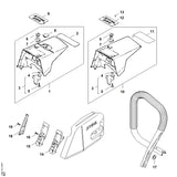 STIHL 1125-967-1507 Typeplaatje 034 positie 9 technische tekening