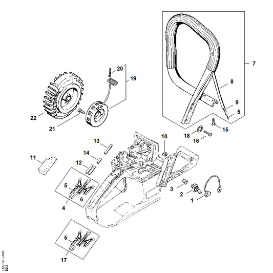 STIHL 1128-434-5000 Verwarmingsfolie positie 4 technische tekening