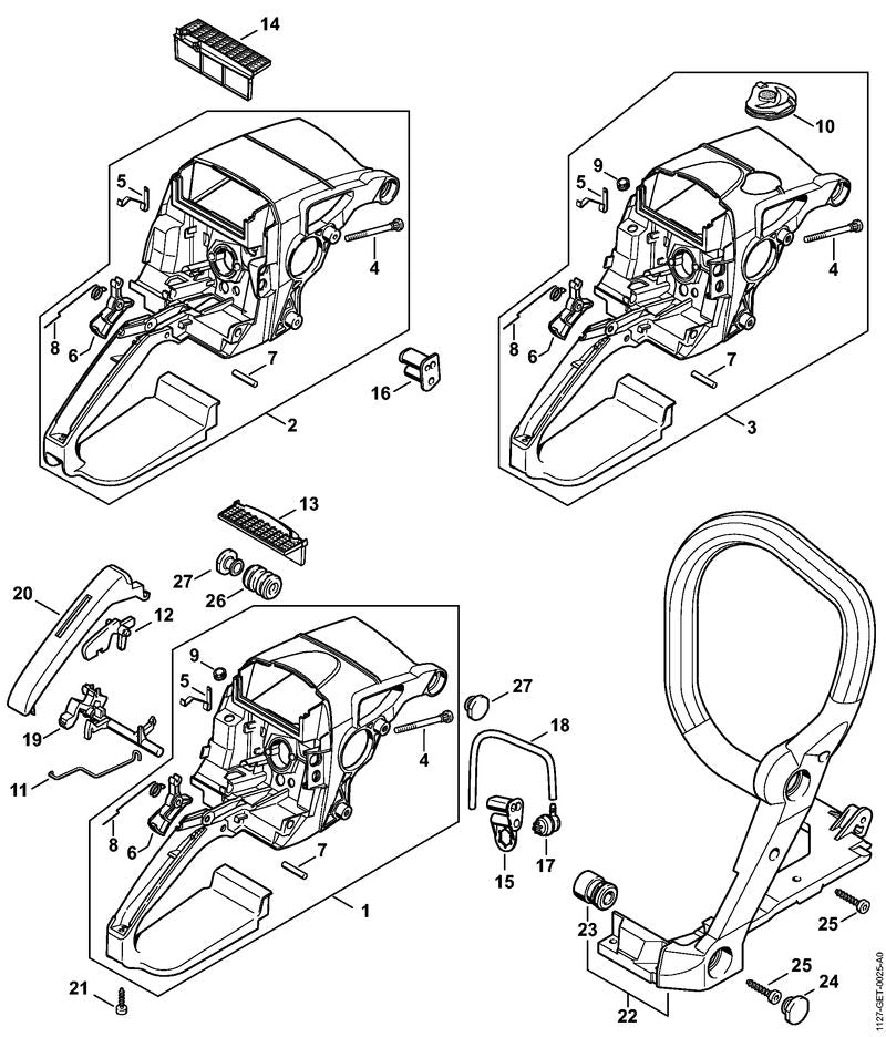 STIHL 1127-124-1501 Voorfilter positie 13 technische tekening