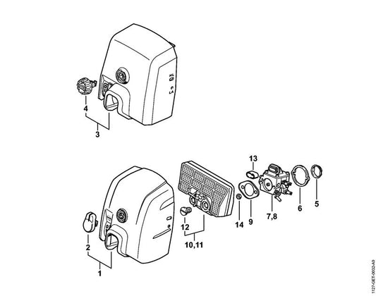 STIHL 1127-120-0650 Carburateur HD-19D positie 7 technische tekening