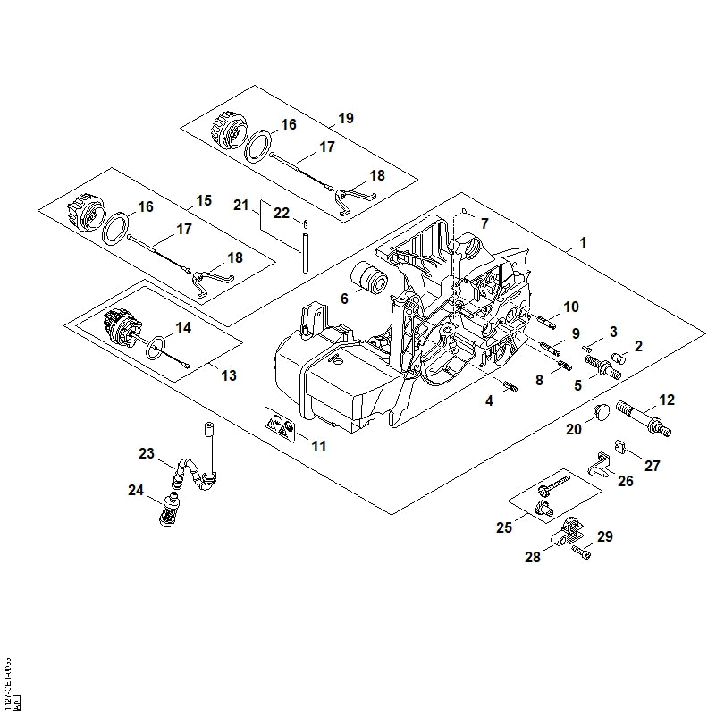 STIHL 1127-350-0500 Tankdop positie 15 technische tekening