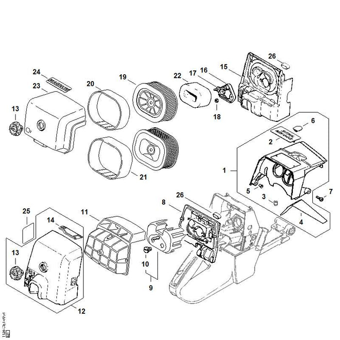 STIHL 1128-967-1511 Typeplaatje MS 440 positie 2 technische tekening