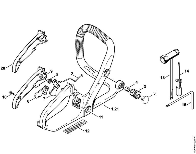 STIHL 1130-791-0600 Handgreepkom positie 20 technische tekening