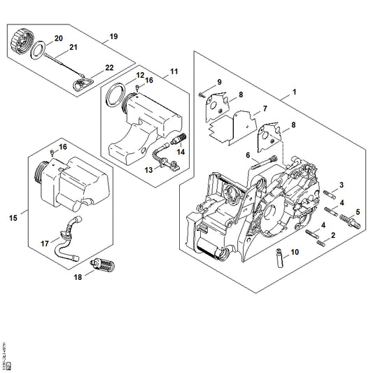 STIHL 1123-162-5200 Bout positie 3 technische tekening