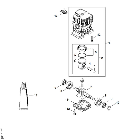 STIHL 1130-021-2502 Carterpan positie 11 technische tekening