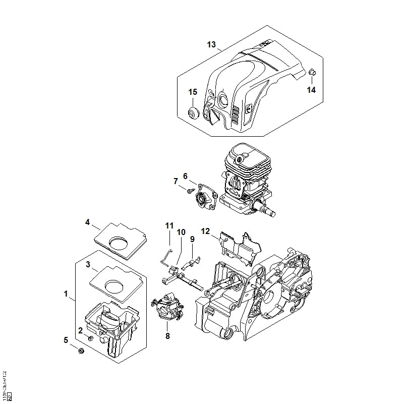 STIHL 1130-124-3203 Luchtgeleideplaat positie 12 technische tekening